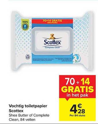 Carrefour Vochtig Toiletpapier Scottex aanbieding