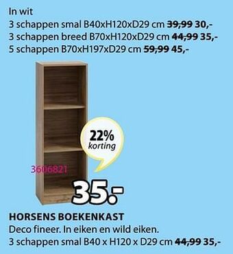Jysk Horsens boekenkast 3 schappen smal aanbieding