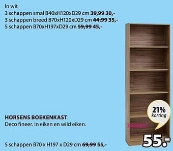 Jysk Horsens boekenkast 5 schappen aanbieding