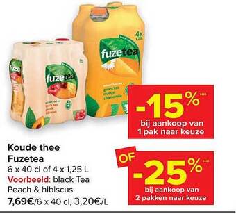 Carrefour Koude Thee Fuzetea aanbieding
