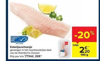 Carrefour Kabeljauwhaasje aanbieding