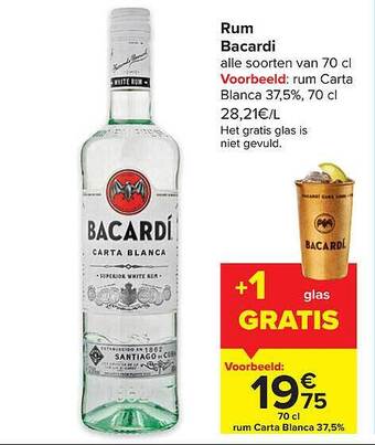 Carrefour Rum Bacardi aanbieding
