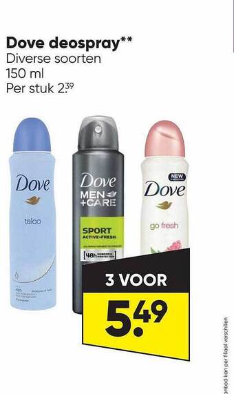 Big Bazar Dove Deospray aanbieding