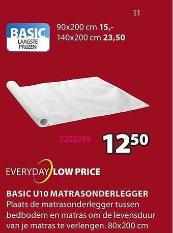 Jysk Basic U10 Matrasonderlegger aanbieding