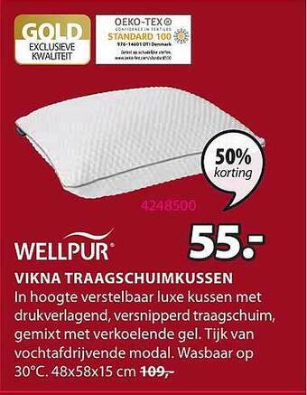 Jysk Vikna Traagschuimkussen aanbieding