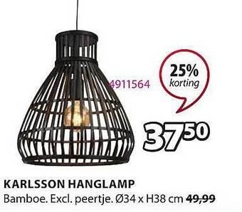 Jysk Karlsson Hanglamp aanbieding