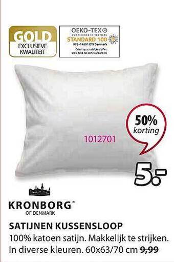 Jysk Satijnen Kussensloop aanbieding