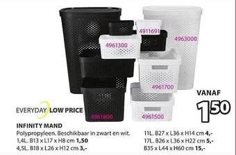 Jysk Infinity Mand aanbieding