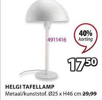 Jysk Helgi Tafellamp aanbieding