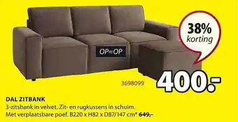 Jysk Dal Zitbank aanbieding