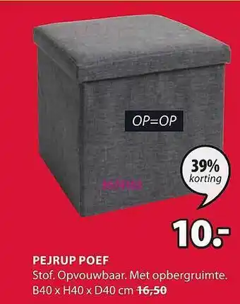 Jysk Pejrup Poef aanbieding