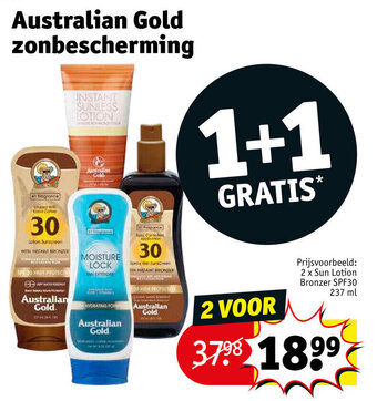 Kruidvat Australian gold zonbescherming aanbieding