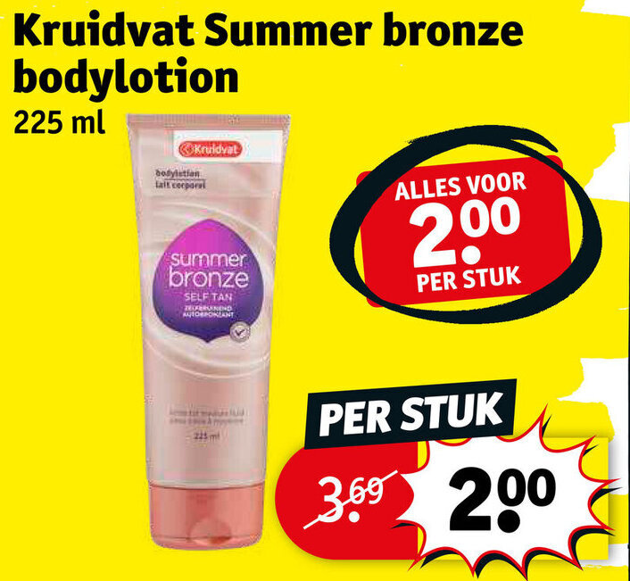 Kruidvat summer bronze bodylotion 225ml promotie bij Kruidvat