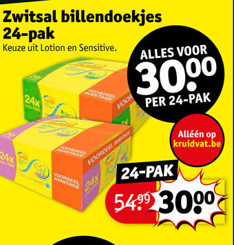 Kruidvat Zwitsal billendoekjes 24-pak aanbieding