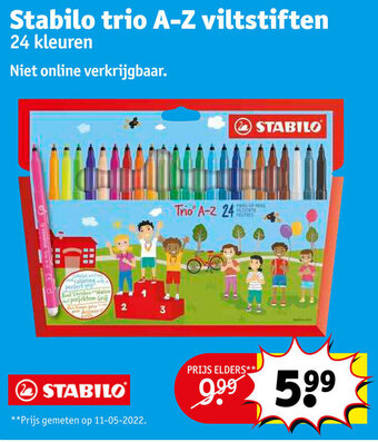 Kruidvat Stabilo Trio A-Z viltstiften aanbieding