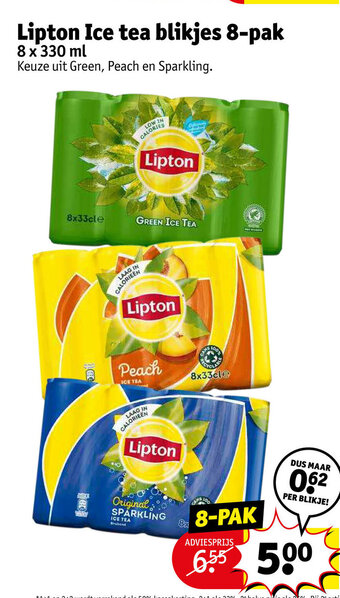 Kruidvat Lipton ice tea blikjes 8-pak 8 x 330ml aanbieding