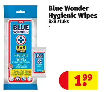 Kruidvat Blue wonder hygienic wipes 8 x 8 stuks aanbieding