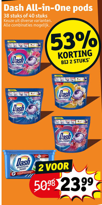 Kruidvat Dash all-in-one pods aanbieding