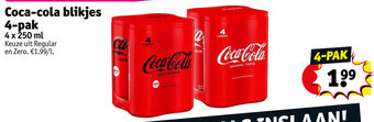 Kruidvat Coca-cola blikjes 4-pak aanbieding