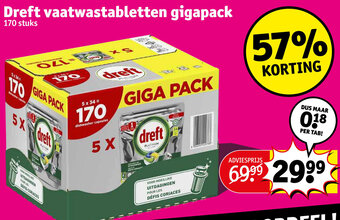 Kruidvat Dreft vaatwastabletten gigapack aanbieding