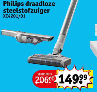 Kruidvat Philips draadloze steelstofzuiger XC4201/01 aanbieding