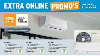 GAMMA Op deze Qlima split units Type 5225 aanbieding