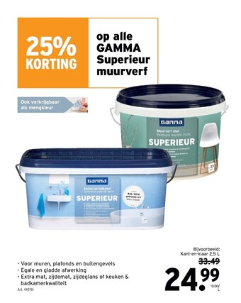GAMMA Superieur muurverf Kant-en-klaar 2,5 L aanbieding
