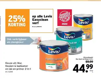 GAMMA Op alle Levis Easyclean verf 2,5 L aanbieding
