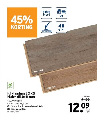 GAMMA Kliklaminaat XXB Major dikte 8 mm aanbieding