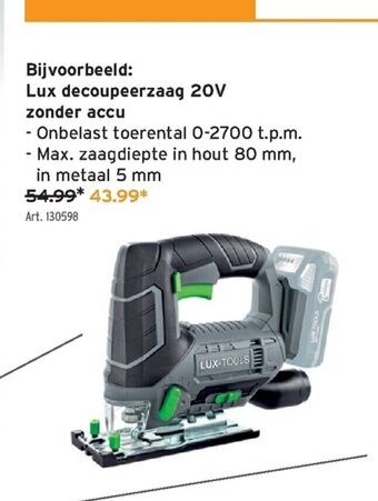 GAMMA Lux decoupeerzaag 20V zonder accu aanbieding