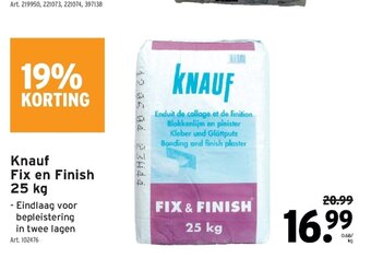 GAMMA Knauf Fix en Finish 25 Kg aanbieding