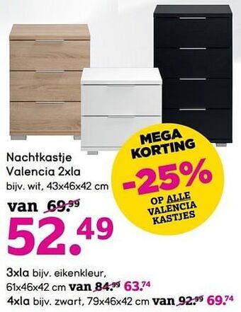Leen Bakker Nachtkastje valencia 2xla aanbieding