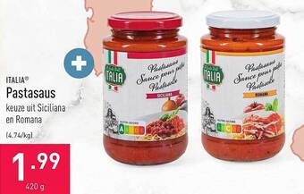 ALDI Italia Pastasaus aanbieding