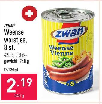 ALDI Zwan Weense Worstjes 8 St. aanbieding
