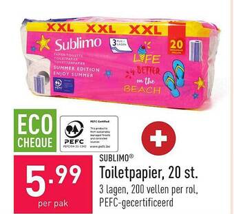 ALDI Sublimo Toiletpapier 20 St. aanbieding