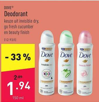 ALDI Dove Deodorant aanbieding