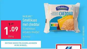 ALDI Valblanc Smeltkaas Met Cheddar aanbieding