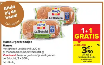 Carrefour Hamburgerbroodjes Harrys 2x300 g aanbieding