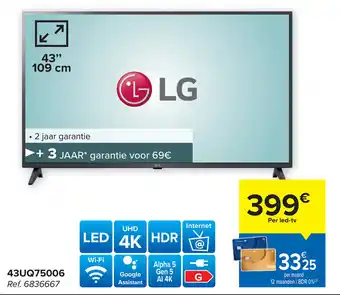 Carrefour Lg 43UQ75006 43" 109 cm aanbieding
