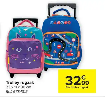 Carrefour Trolley rugzak 23 x 11 x 30 cm aanbieding
