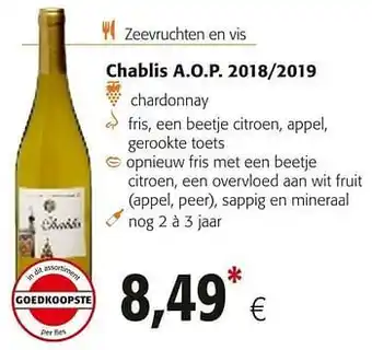 Colruyt Chablis a.o.p. 2018-2019 aanbieding
