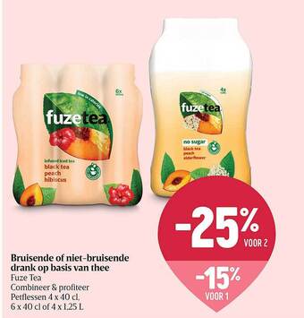 Delhaize Bruisende Of Niet-bruisende Drank Op Basis Van Thee Fuze Tea aanbieding