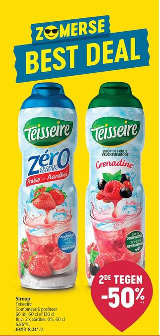 Delhaize Siroop Teisseire aanbieding