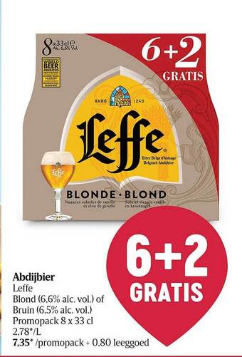 Delhaize Abdijbier Leffe aanbieding