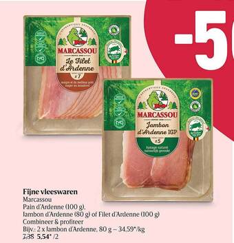 Delhaize Fijne Vleeswaren Marcassou aanbieding