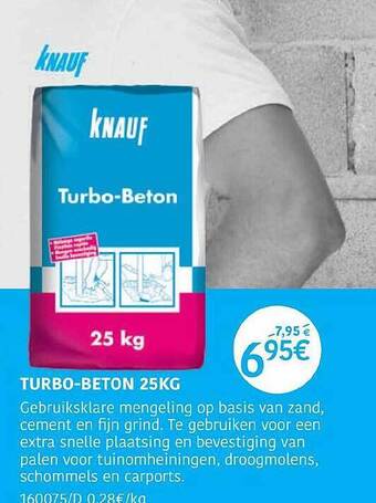 HandyHome Turbo-beton 25kg Knauf aanbieding