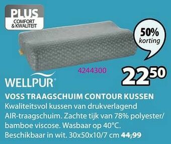 Jysk Voss traagschuim contour kussen aanbieding