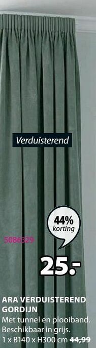 Jysk Ara verduisterend gordijn aanbieding