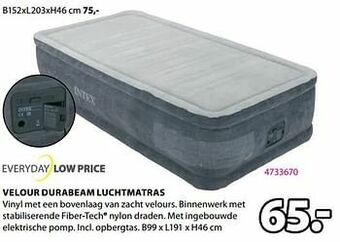 Jysk Velour durabeam luchtmatras aanbieding