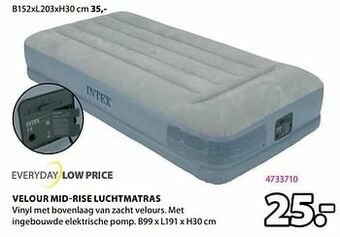 Jysk Velour mid-rise luchtmatras aanbieding